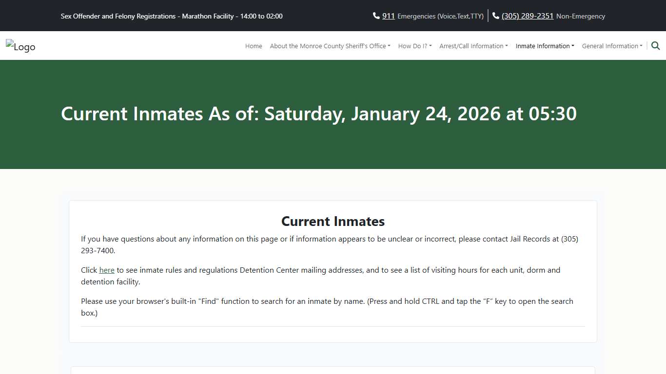 M.C.S.O - Current Inmates
